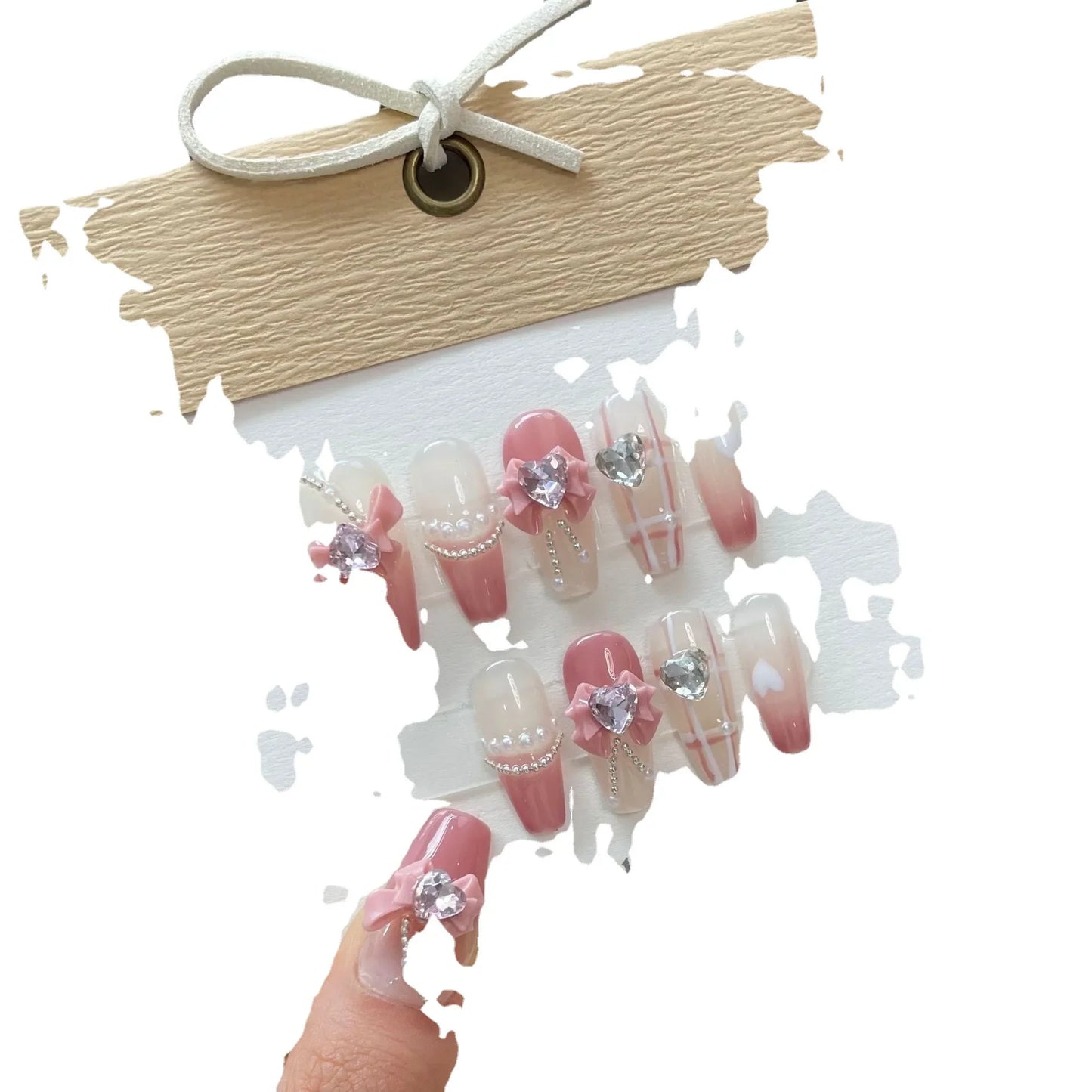 Handmade Y2k Press On Nails Coffin Reusable Decoration Fake Nails Full Cover Artificial Manicuree Wearable False Nail For Women - - DYAVOR®