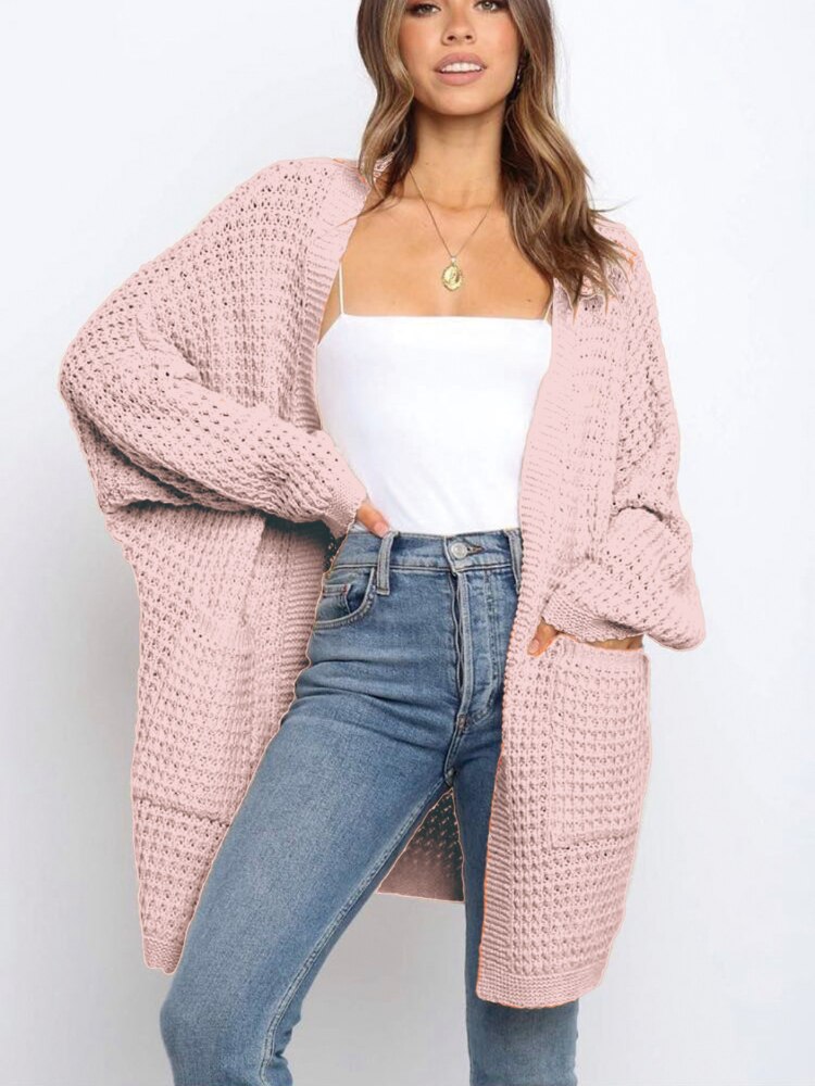 Women's Knitted Cardigan Top Autumn Winter Loose Sweater Coat Casual Street Women's Clothing Oversized Cardigan Black Sweater - - DYAVOR®