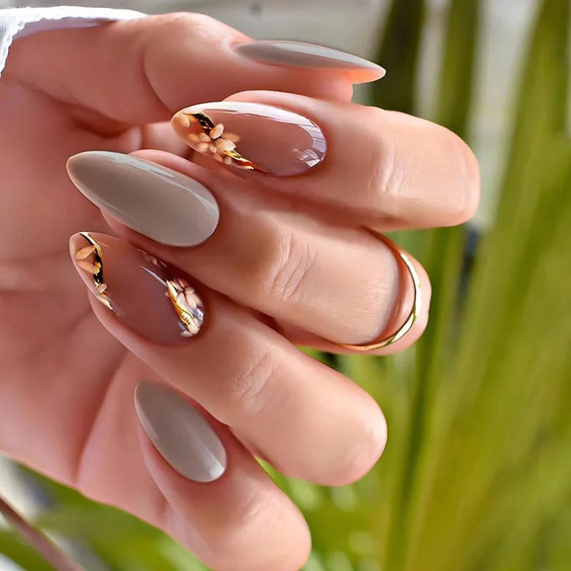 24pcs Colorful Almond Shaped Fake Nails Detachable Press On False Nails Tips French Full Cover False Nails French Manicure tools - - DYAVOR®
