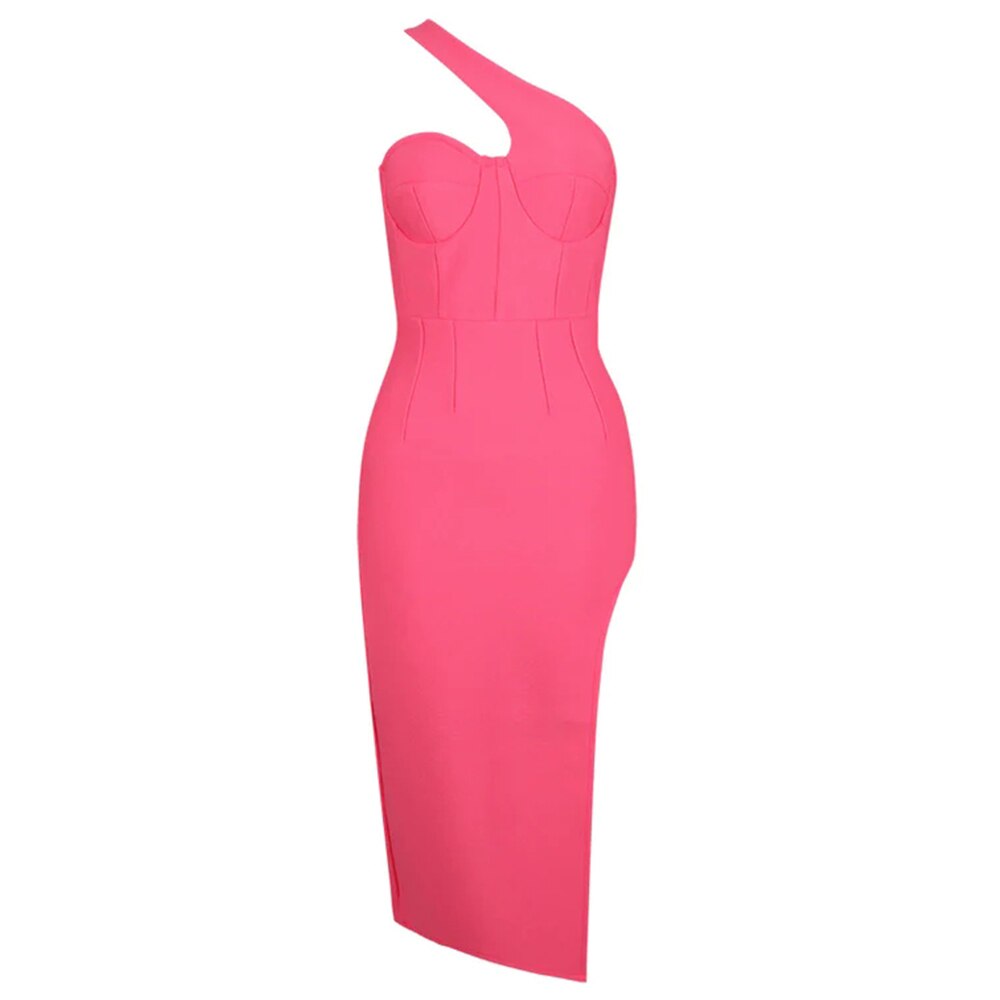 Pink Asymmetric Dress - - DYAVOR®