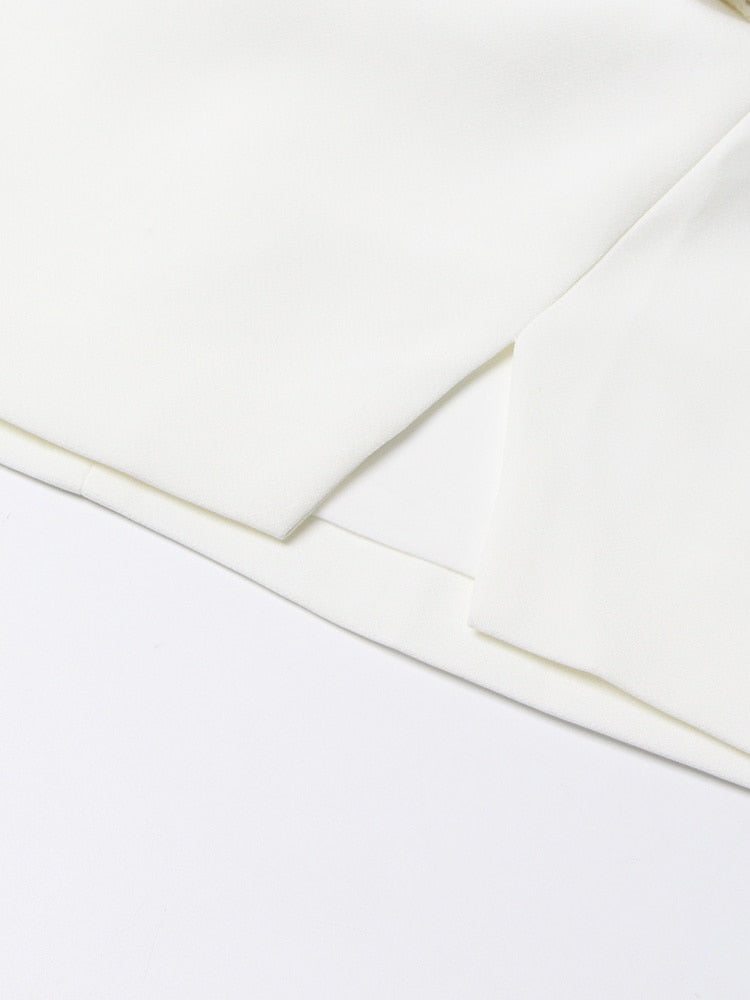 White Mini Dress with Flower - - DYAVOR®