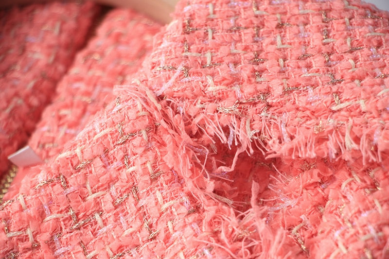 Tweed Double - breasted Short Dress -  - DYAVOR®