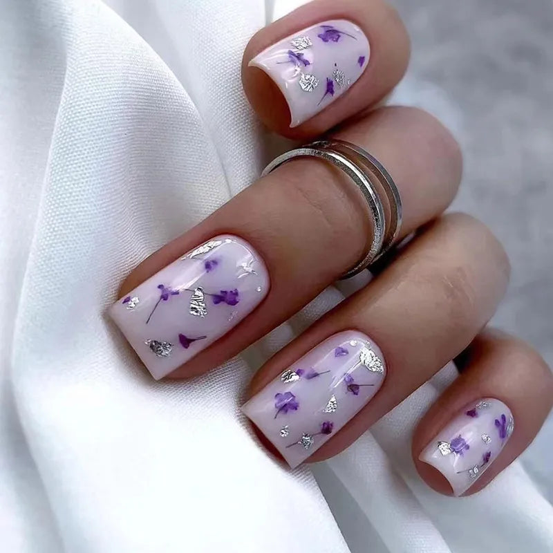 24pcs Colorful Almond Shaped Fake Nails Detachable Press On False Nails Tips French Full Cover False Nails French Manicure tools - - DYAVOR®