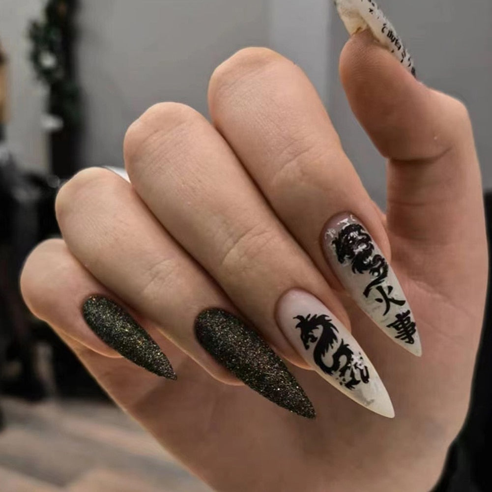 Gothic Press On Nails - - DYAVOR®