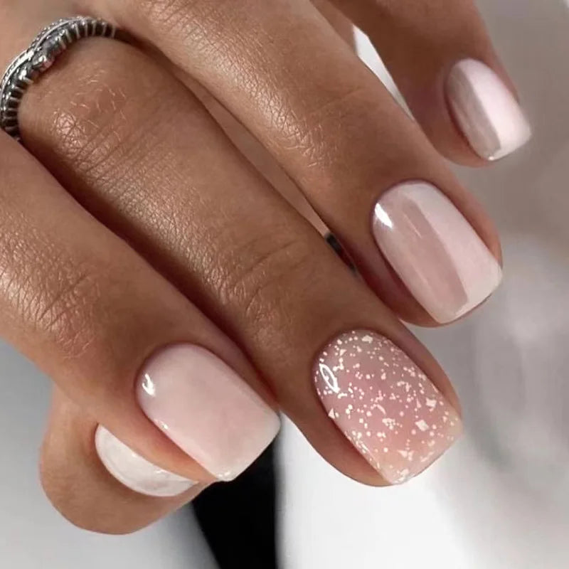 24Pcs Gradient Acrylic Fake Nails Art Long Ballet Wearing Nails Fake Press on Nail Tips Full Cover Removable French False Nails - - DYAVOR®