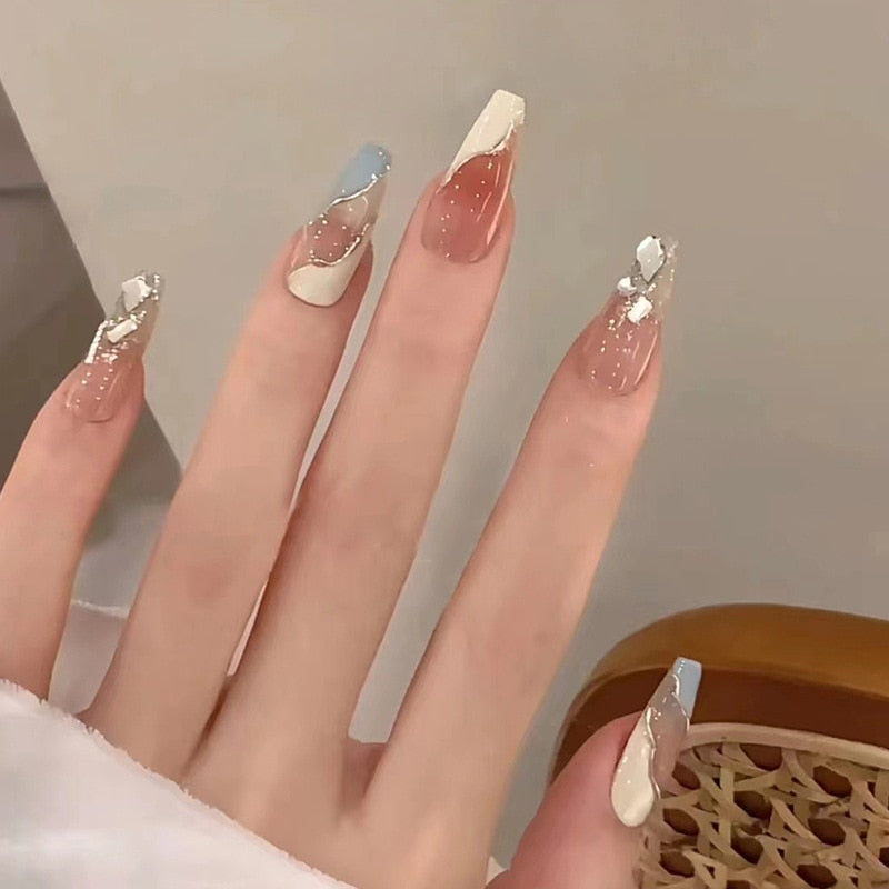 Clear Sparkly Press On Nails