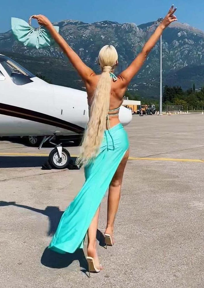 Turquoise Starfish Cup Maxi Dress -  - DYAVOR®