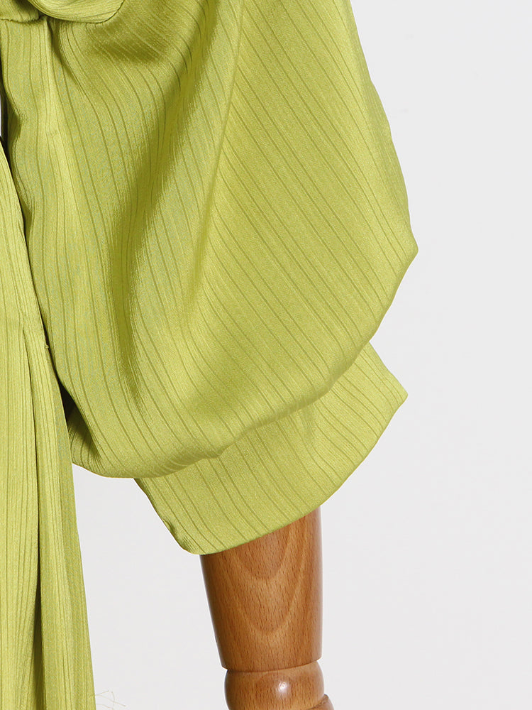 Long  Dress With A Wide Belt -  - DYAVOR®