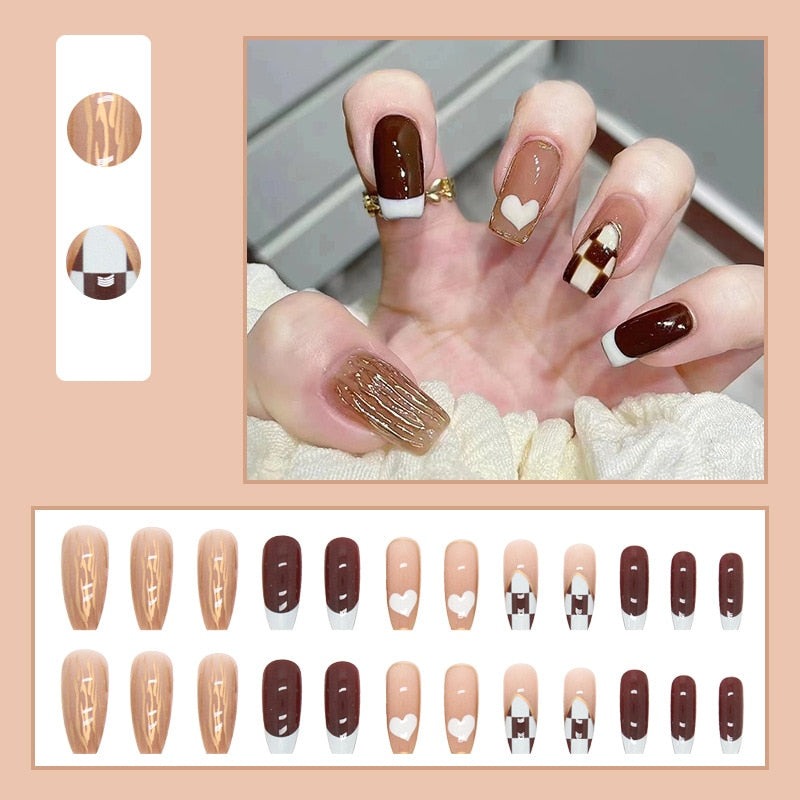 Floral Press On Nails - - DYAVOR®