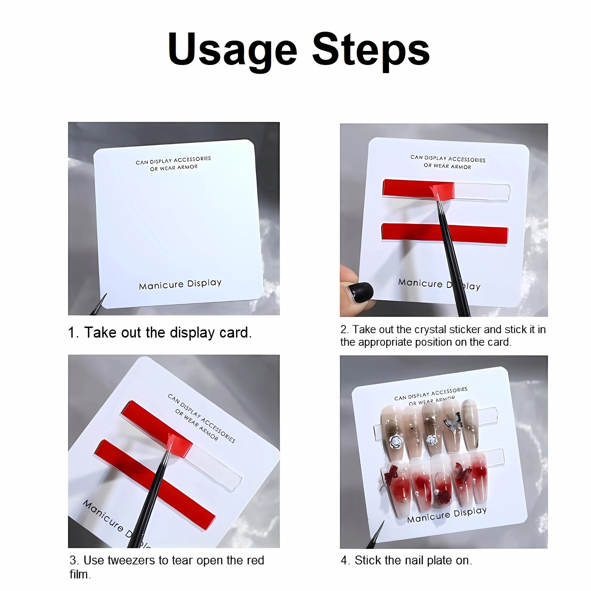 10 PCS Nail Art Display Paper Press on Nails Card Nail Display Background Card Design Dedicated for Salon Supplies -  - DYAVOR®