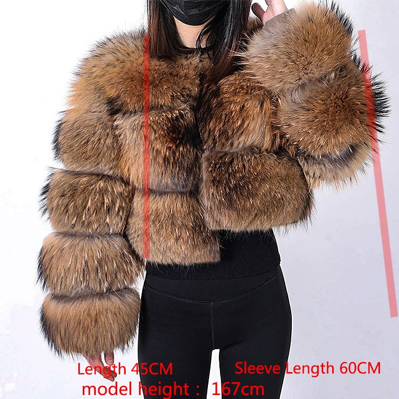 Maomaokong 2023 Natural Real Raccoon Fur Coats Women Luxury Fur Jackets Winter Warm Female Clothes Vests Real Fur Coat Tops - - DYAVOR®