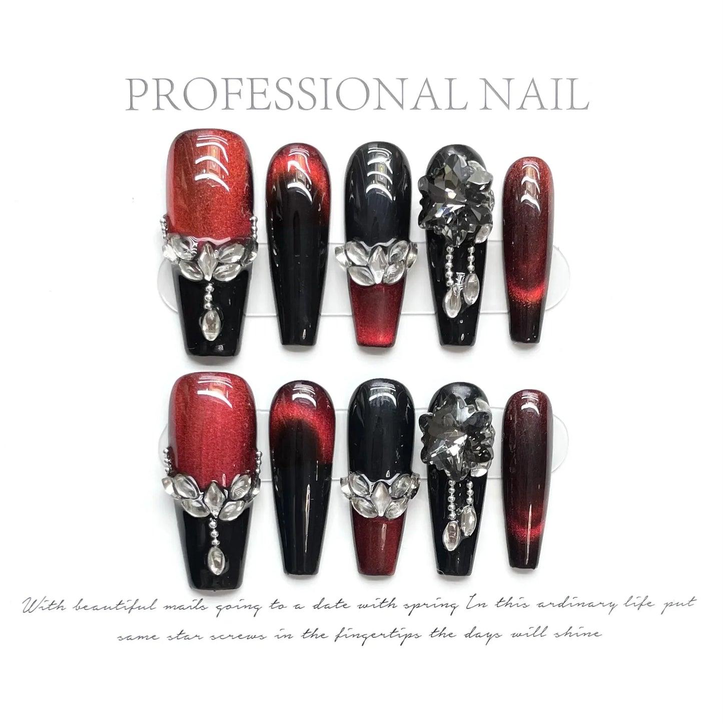 10Pcs Purple Ballerina Handmade Press On Nails Diamonds Wearable False Nails Decoration Rhinestones Full Cover Fake Nails Tips - - DYAVOR®