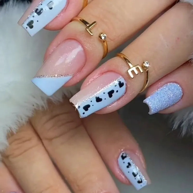 24pcs Colorful Almond Shaped Fake Nails Detachable Press On False Nails Tips French Full Cover False Nails French Manicure tools - - DYAVOR®