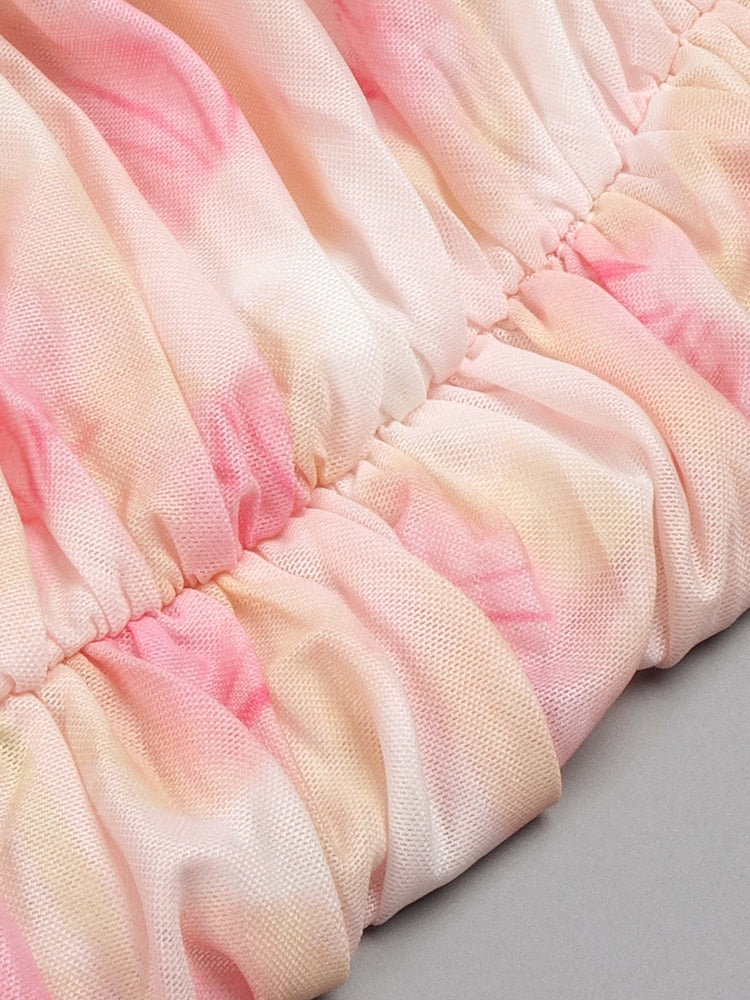 Draped Floral Maxi Dress with Gloves - - DYAVOR®