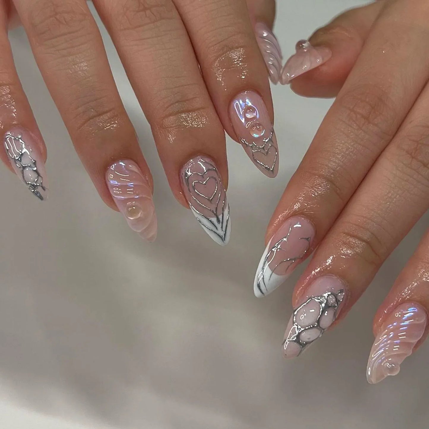 Red Spider Printed False Nail Halloween Nail Art Decor Press on Nails for Girl Gifts Short Round Cool y2k Style Fake Nail Tips - - DYAVOR®