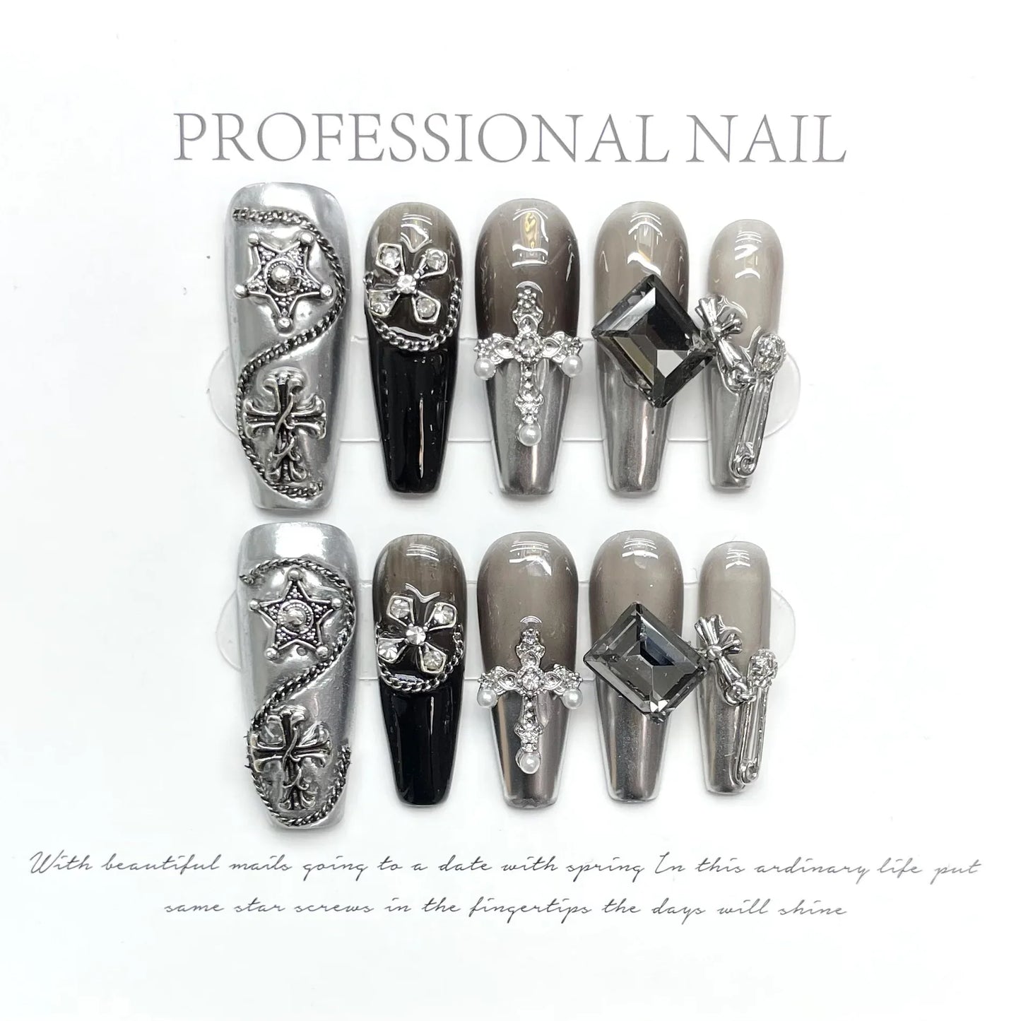 10Pcs Purple Ballerina Handmade Press On Nails Diamonds Wearable False Nails Decoration Rhinestones Full Cover Fake Nails Tips - - DYAVOR®