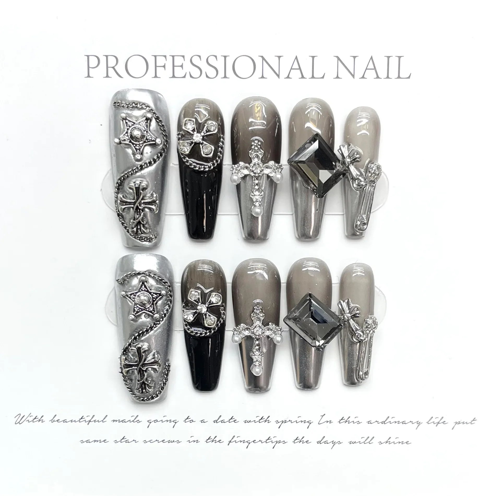 10Pcs Purple Ballerina Handmade Press On Nails Diamonds Wearable False Nails Decoration Rhinestones Full Cover Fake Nails Tips -  - DYAVOR®