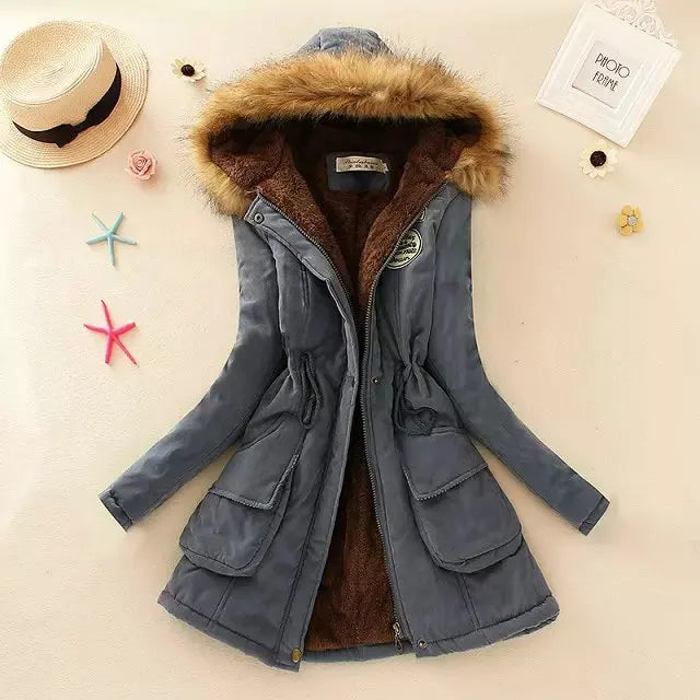Hilde | warm lined winter jacket with hood for women - - DYAVOR®