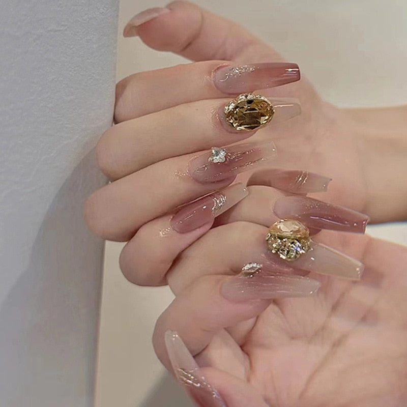 Clear Sparkly Press On Nails - - DYAVOR®