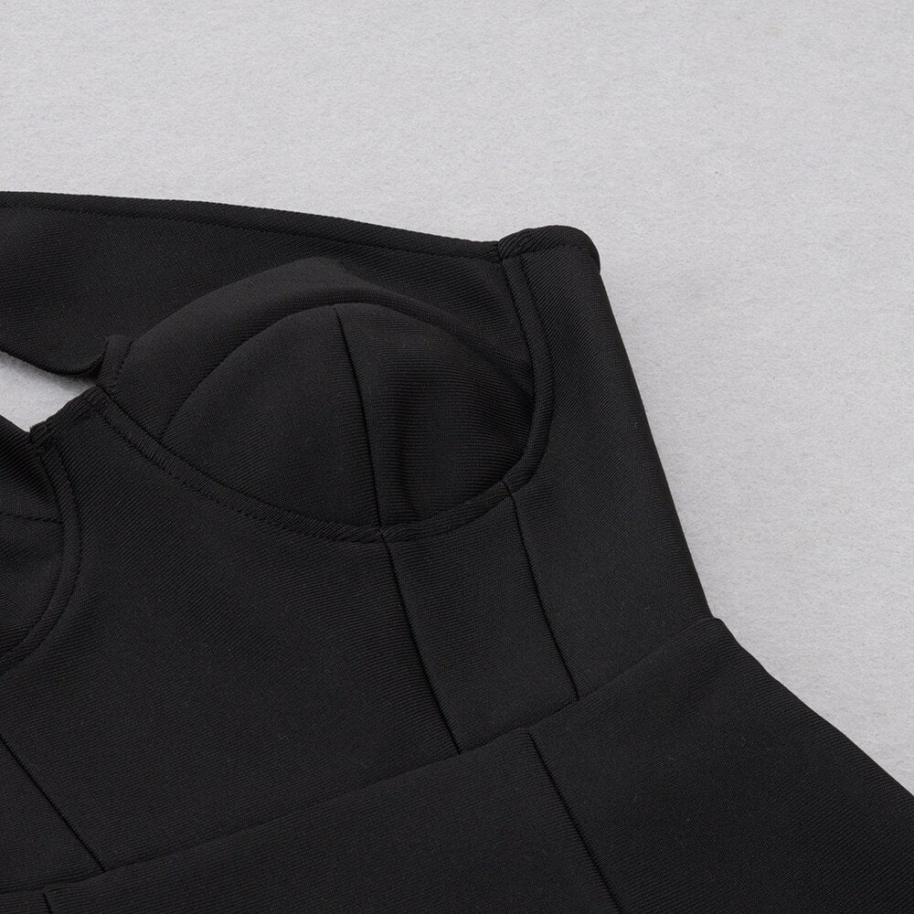 Black Asymmetric Dress - - DYAVOR®
