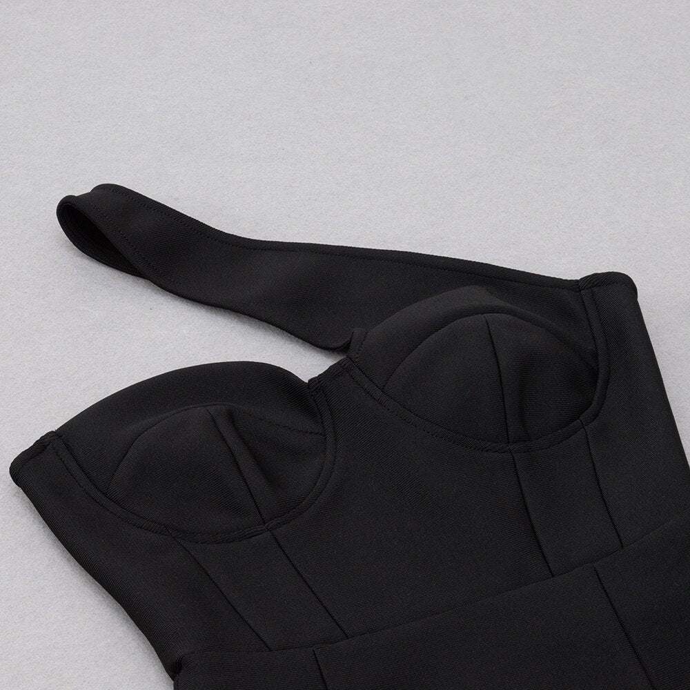 Black Asymmetric Dress - - DYAVOR®