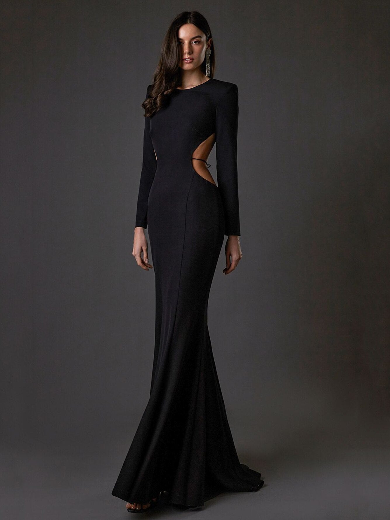 Black Open Back Maxi Dress - - DYAVOR®