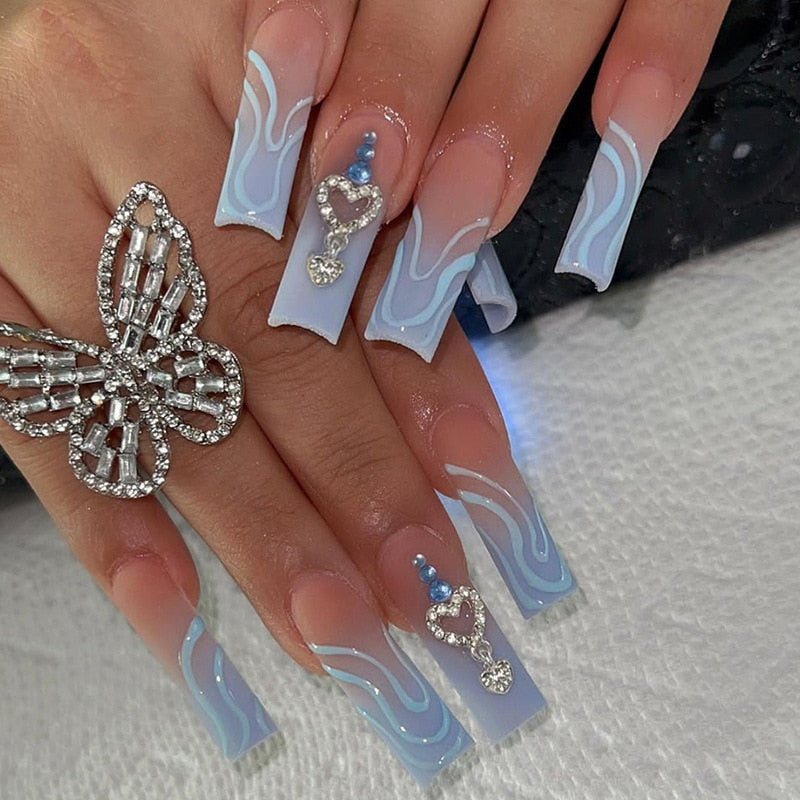 Pastel Long Press On Nails