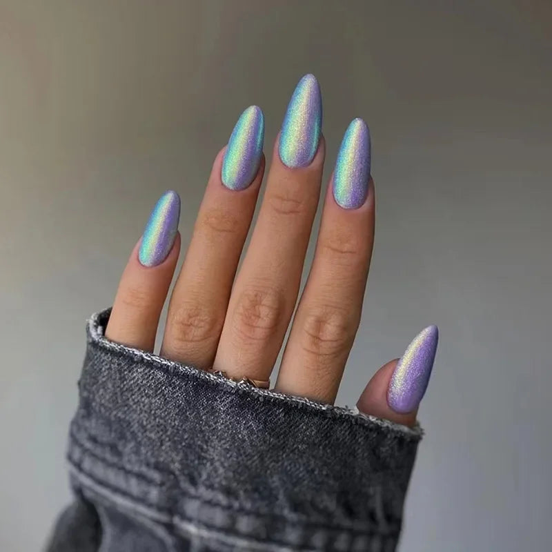 24pcs Small Almond Oval Decorated Cloud Milk Wearable Fake Nails Short Press On Nail Coffin Detachable French False Nails Tips - - DYAVOR®