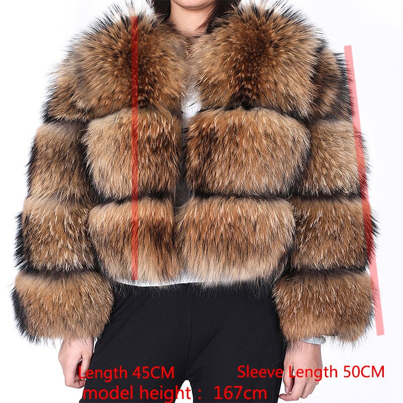 Maomaokong 2023 Natural Real Raccoon Fur Coats Women Luxury Fur Jackets Winter Warm Female Clothes Vests Real Fur Coat Tops - - DYAVOR®