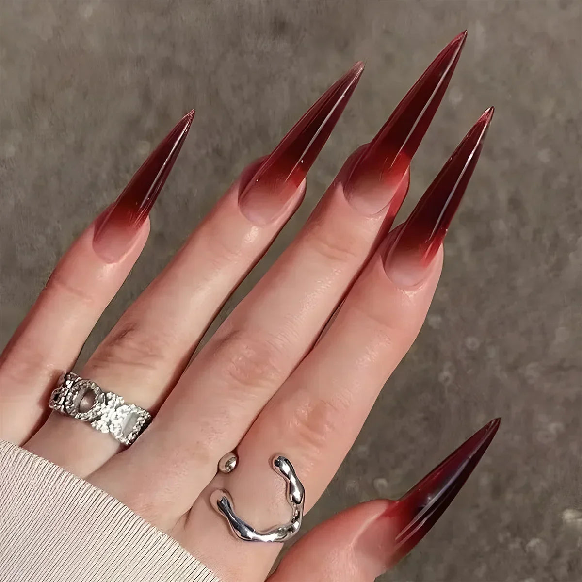 24Pcs French Almond False Nails Glitter with Rhinestones Wearable Fake Nails Artificial Simple Full Cover Press on Nails Tips - - DYAVOR®