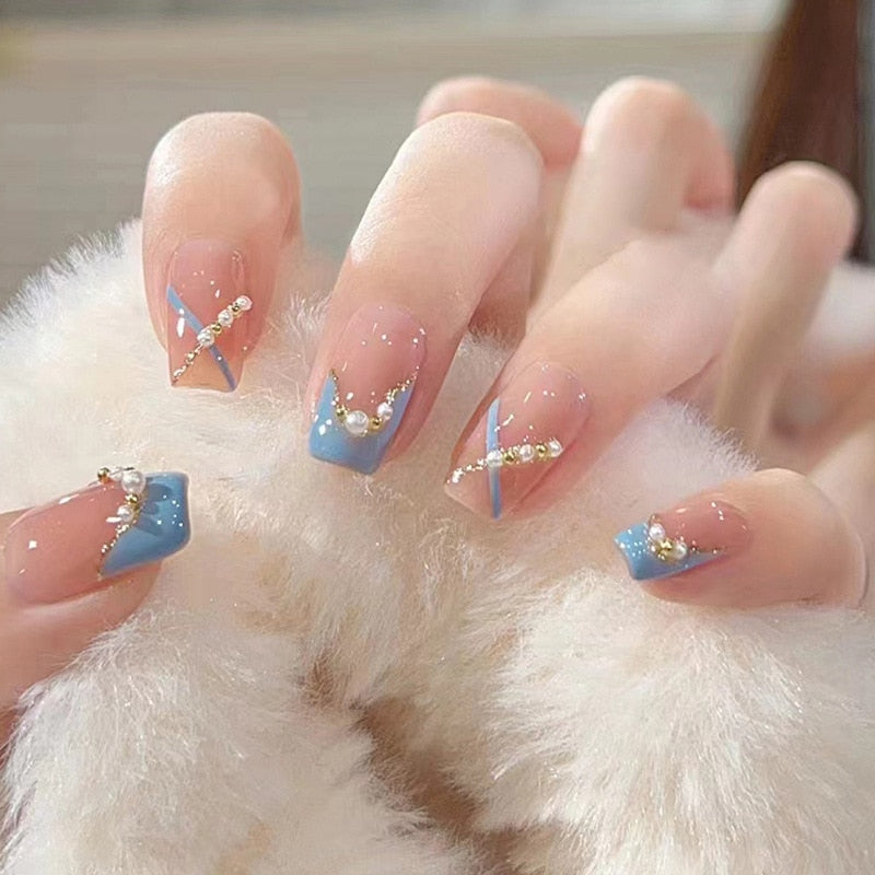 Clear Sparkly Press On Nails