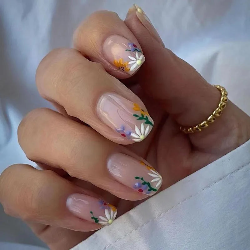 24Pcs Long Coffin False Nails Glitter Fake Nail with Rhinestones Press on Nails Full Cover Nail Tips Detachable Fake Fingernails - - DYAVOR®