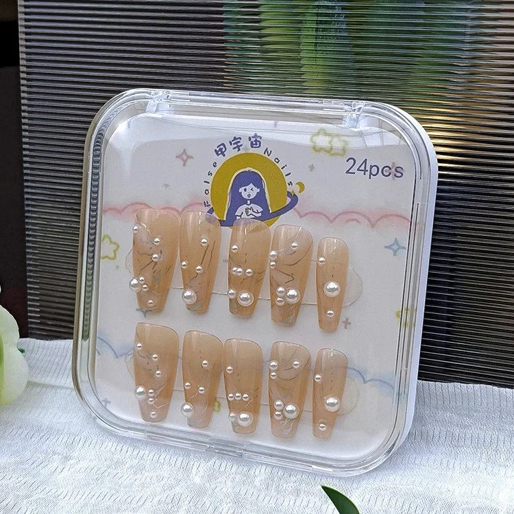 Handmade Soft Gel Diamond Fake Nails 24Pcs Clear Boxed Full Cover Crystal Nail Tips Easy to Press On Nails Soft Gel False Tips - - DYAVOR®