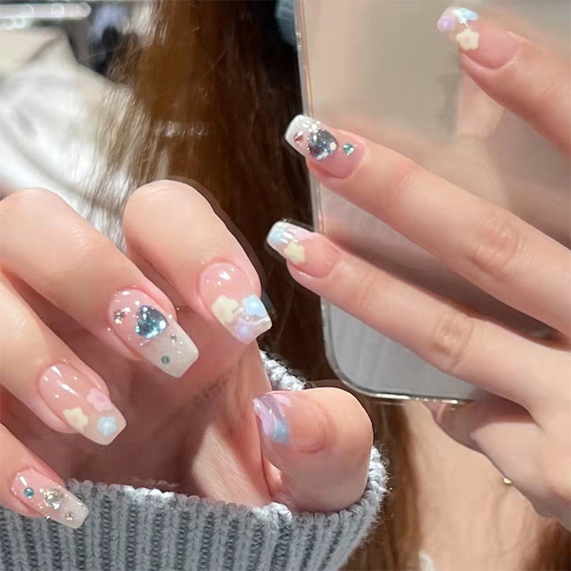 Clear Sparkly Press On Nails