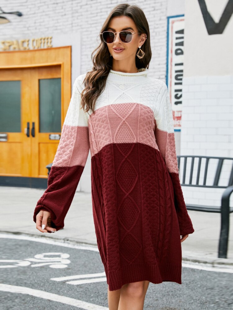 Fashion Women Sweaters 2022 Autumn Winter New Casual Sweater Striped Contrast Long Sleeve Pullover Vintage Oversize Sweater Tops - - DYAVOR®