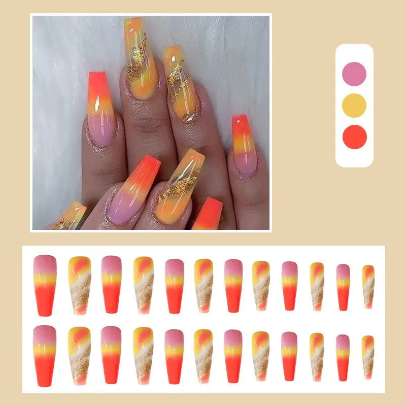 Coffin False Nails Black and White Spotted Cow Pattern Detachable French Ballerina Fake Nails Full Cover Press On Nails Tips - - DYAVOR®