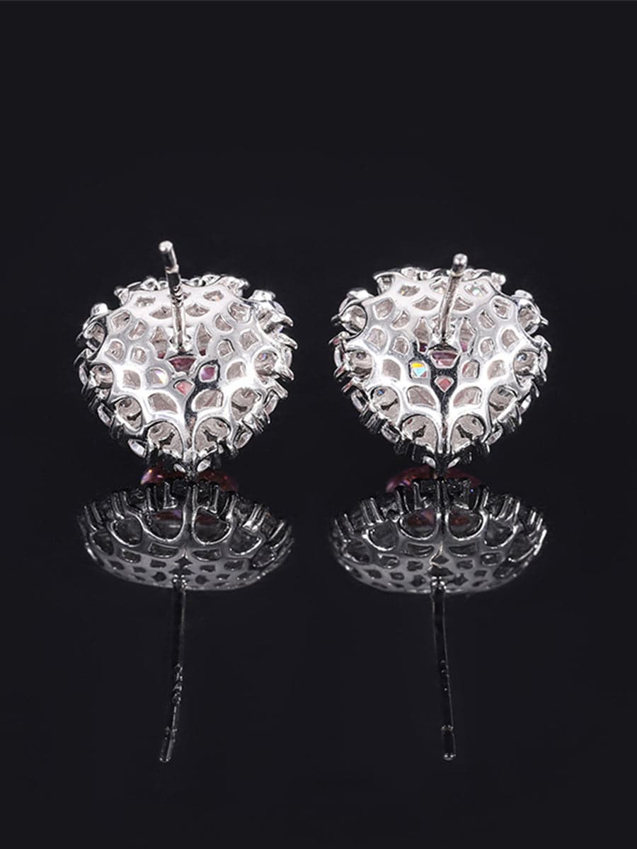 S925 Silver Heart Pink Stud Earrings MSE110809 - Apparel & Accessories - DYAVOR®