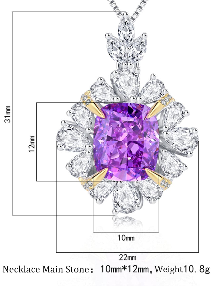 S925 Silver Luxury Amethyst Pendant MSN110810 - Necklaces - DYAVOR®