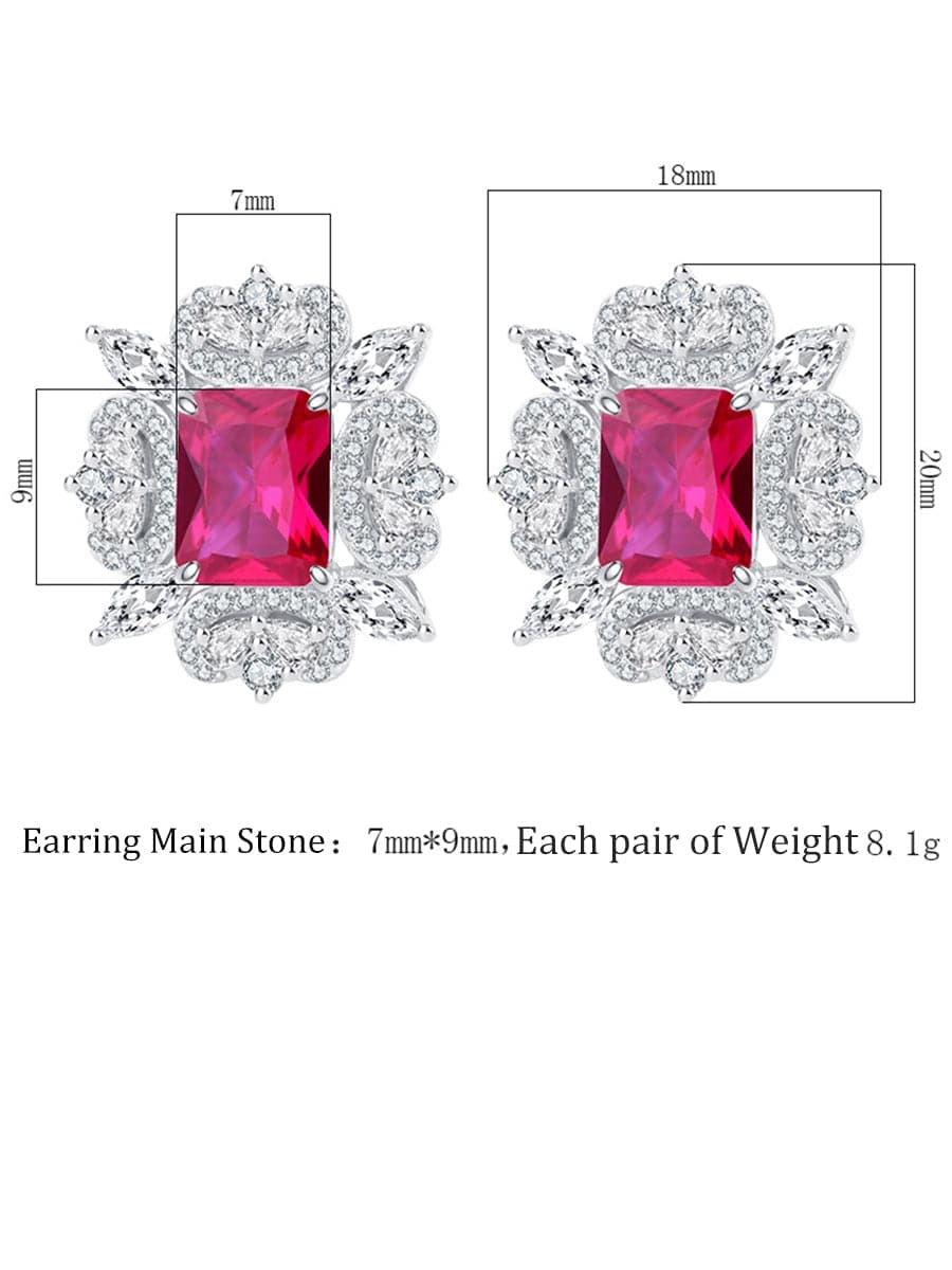 S925 Silver Ruby Stud Earrings MSN110811 - Apparel & Accessories - DYAVOR®