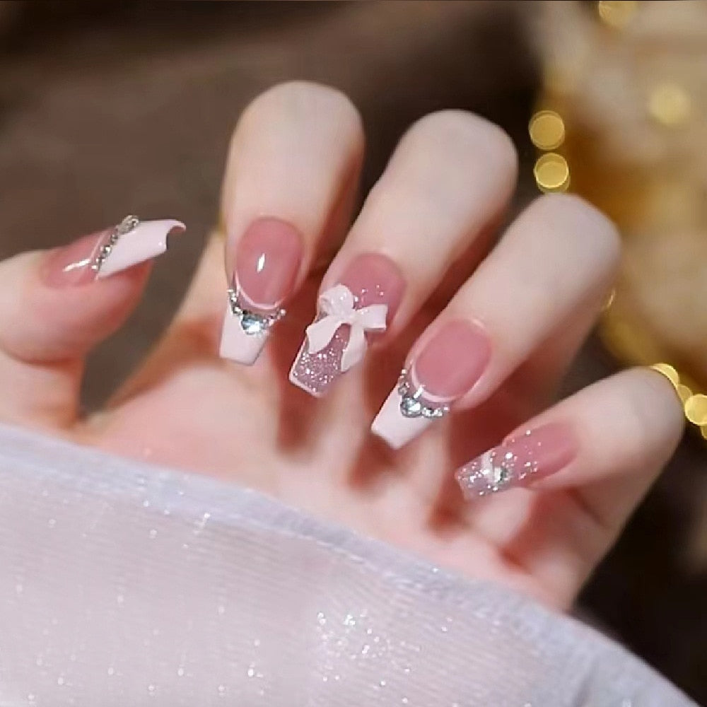 Clear Sparkly Press On Nails