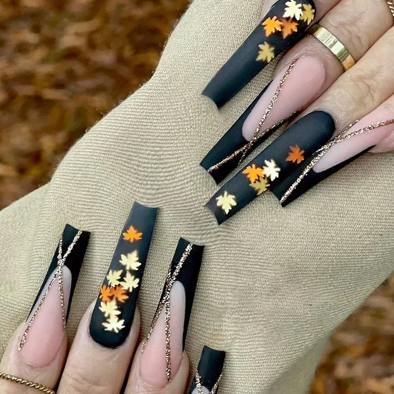24Pcs Pink Bow Design False Nails Long Ballet Press on Nails with Pearl Wearable Coffin Fake Nails French Square Finger Nail