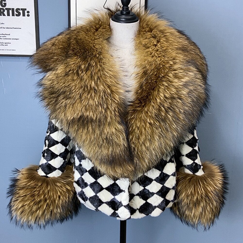 New Fashion Real Fox Fur Collar With Rex Rabbit Fur Luxury Soft Warm Winter Jackets Fur Coats Women Reversible - - DYAVOR®