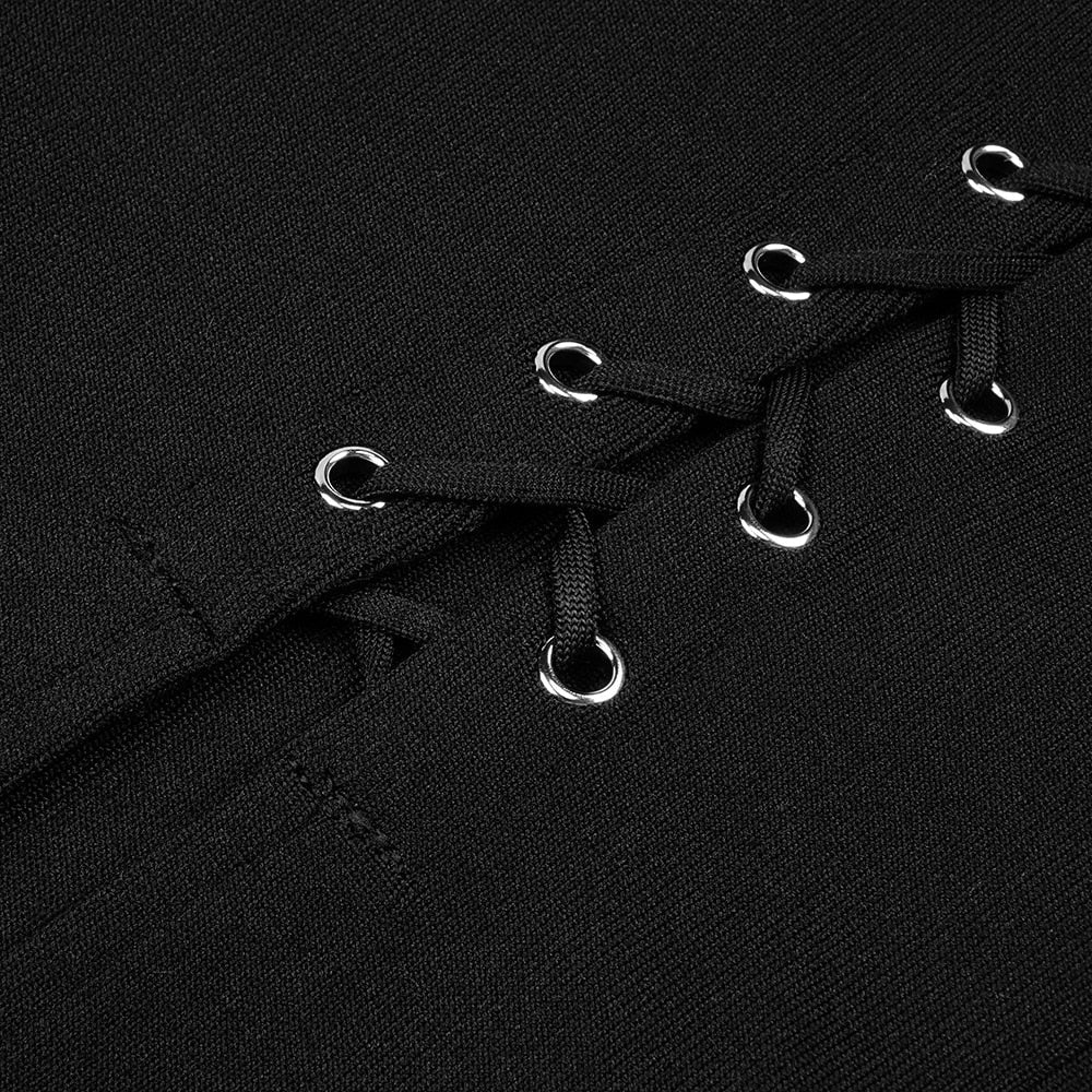 Lacing Black Midi Dress - - DYAVOR®