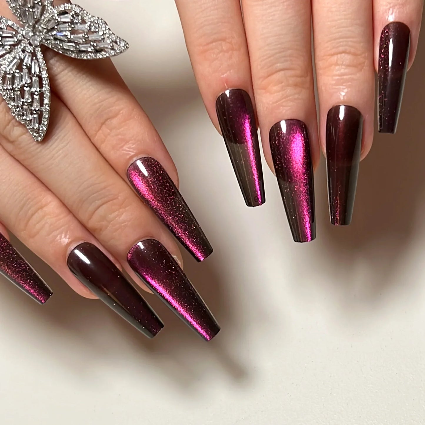 wearable full cover long ballet French coffin white False Nails with glue matte red black pink white artificial nails press on - - DYAVOR®
