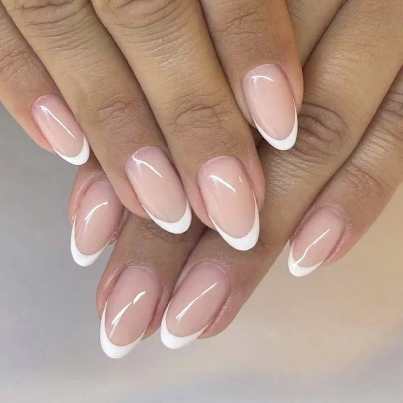 24Pcs Gradient Acrylic Fake Nails Art Long Ballet Wearing Nails Fake Press on Nail Tips Full Cover Removable French False Nails - - DYAVOR®