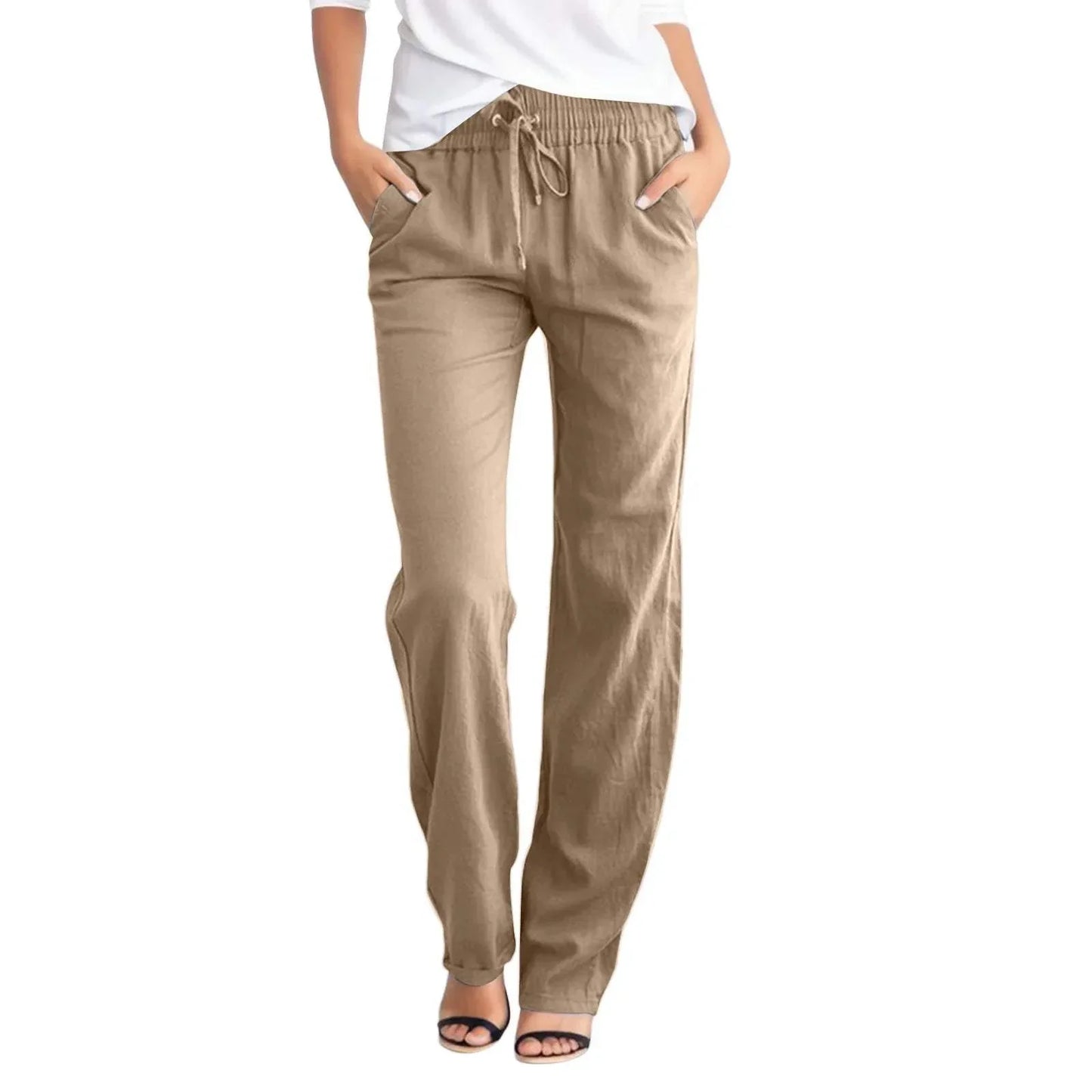 Women's Linen Pants - Relaxed - Breathable material, Elastic waistband - Perfect for a Relaxed Day - 05/112024 1 - DYAVOR®