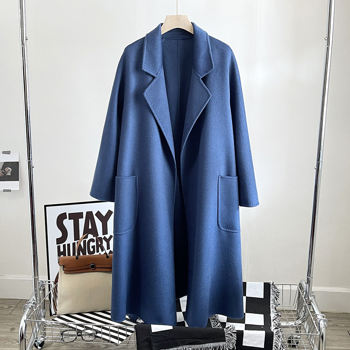 Pure Australian Wool Handcrafted Long Coat Exquisite Women's Wool and Cashmere Outerwear -  - DYAVOR®