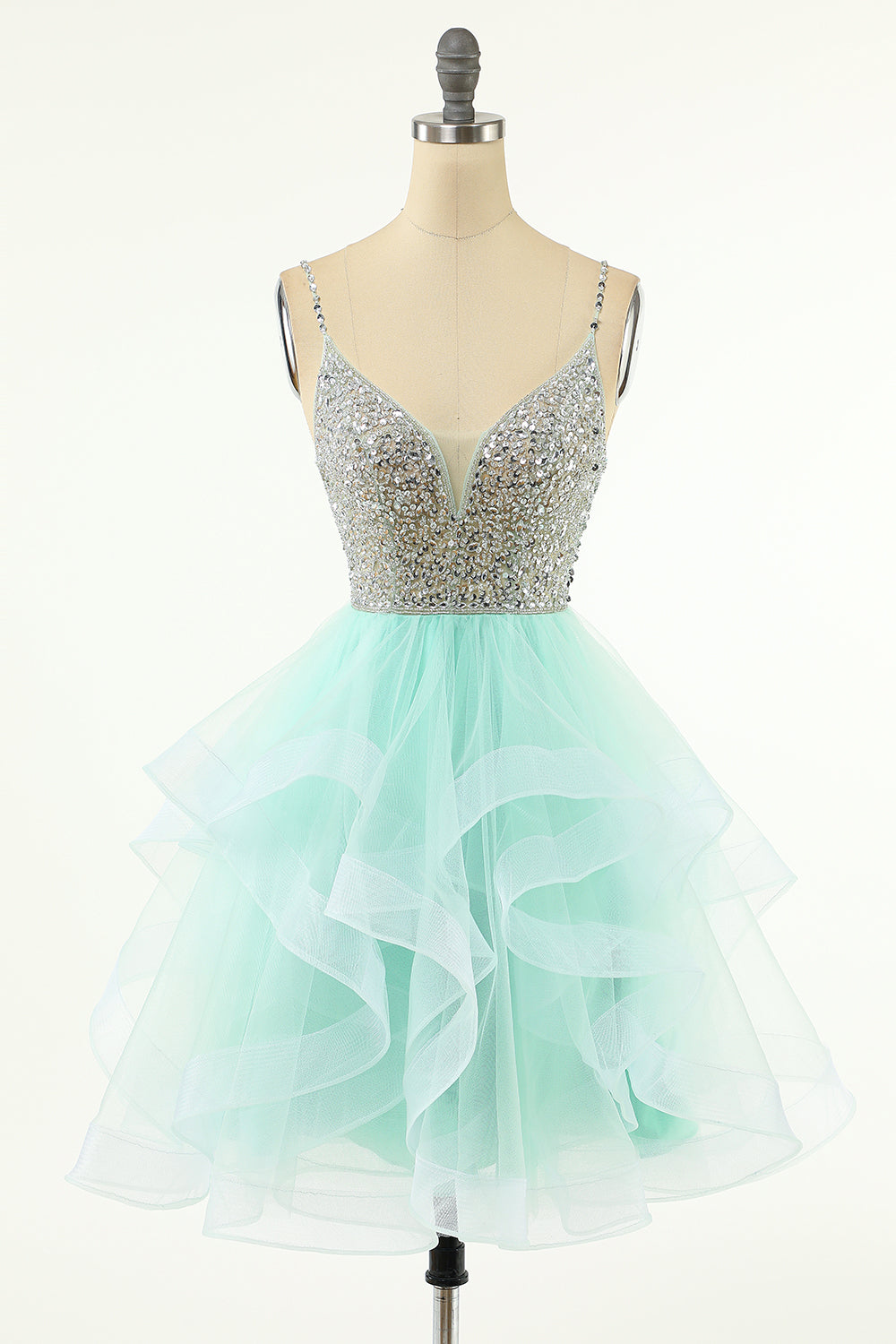 Amelia |A Line V Neck Tulle Homecoming Dress - Homecoming Dress - DYAVOR®