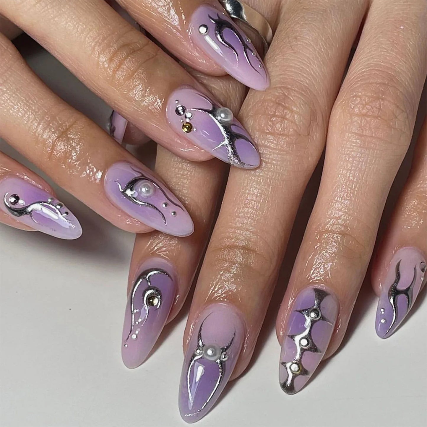 Red Spider Printed False Nail Halloween Nail Art Decor Press on Nails for Girl Gifts Short Round Cool y2k Style Fake Nail Tips - - DYAVOR®