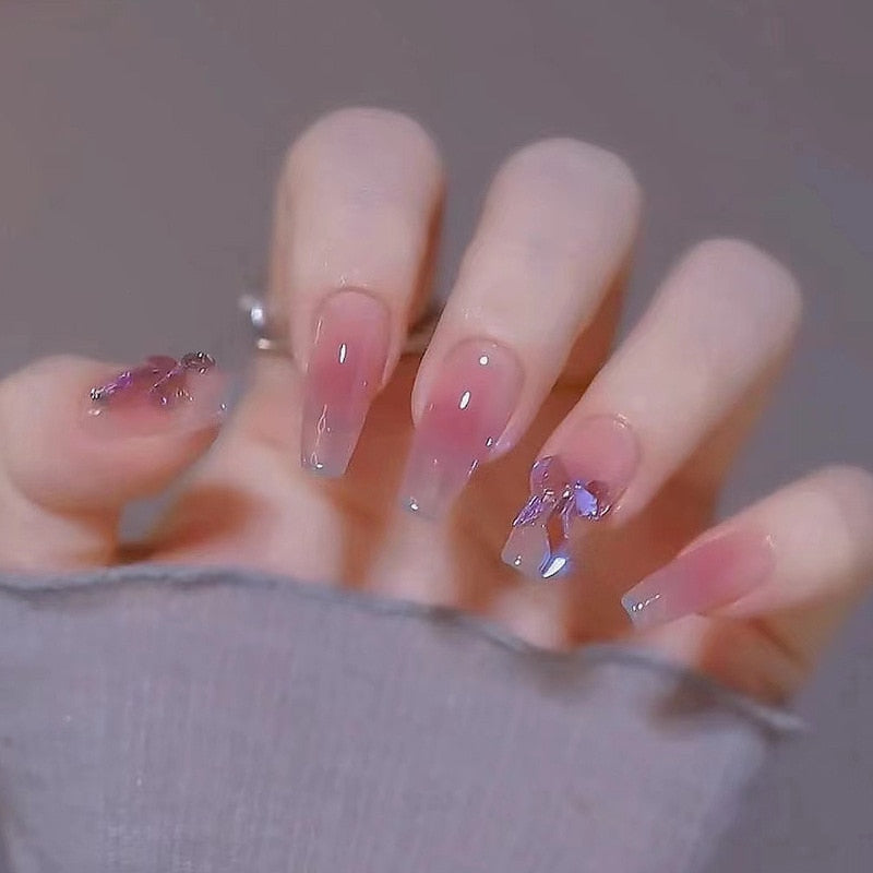 Clear Sparkly Press On Nails